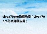 vivox70pro隐藏功能（vivox70pro怎么隐藏应用）