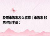 股票市盈率怎么解释（市盈率 股票财务术语）