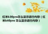 红米k30pro怎么显示运行内存（红米k40pro 怎么显示运行内存）