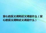 安心的反义词和近义词是什么（安心的反义词和近义词是什么）