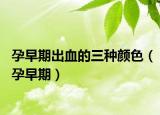 孕早期出血的三种颜色（孕早期）