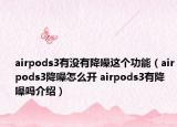 airpods3有没有降噪这个功能（airpods3降噪怎么开 airpods3有降噪吗介绍）