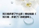 刘三姐多谢了什么歌（哪位知道《刘三姐．多谢了》的歌词吗）