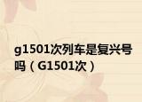 g1501次列车是复兴号吗（G1501次）