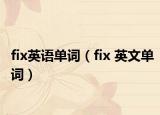 fix英语单词（fix 英文单词）