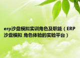 erp沙盘模拟实训角色及职能（ERP沙盘模拟 角色体验的实验平台）