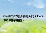 excel2007电子表格入门（Excel2007电子表格）