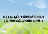 iphone 12怎样关闭自动调节亮度（iphone12怎么关闭自动亮度）