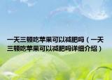 一天三顿吃苹果可以减肥吗（一天三顿吃苹果可以减肥吗详细介绍）