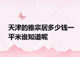 天津的雅宗居多少钱一平米谁知道呢