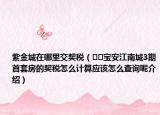 紫金城在哪里交契税（﻿﻿宝安江南城3期首套房的契税怎么计算应该怎么查询呢介绍）