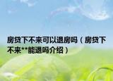 房贷下不来可以退房吗（房贷下不来**能退吗介绍）
