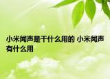 小米闻声是干什么用的 小米闻声有什么用