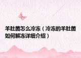 羊肚菌怎么冷冻（冷冻的羊肚菌如何解冻详细介绍）