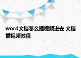 word文档怎么插视频进去 文档插视频教程