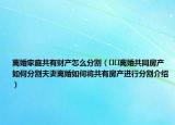 离婚家庭共有财产怎么分割（﻿﻿离婚共同房产如何分割夫妻离婚如何将共有房产进行分割介绍）
