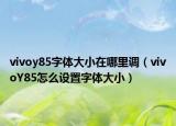 vivoy85字体大小在哪里调（vivoY85怎么设置字体大小）