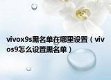 vivox9s黑名单在哪里设置（vivos9怎么设置黑名单）