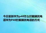 今日更新华为p40怎么拦截骚扰电话华为P40拦截骚扰电话的方式