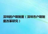 深圳的户籍制度（深圳市户籍制度改革研究）