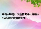 荣耀v40是什么语音助手（荣耀v40怎么设置语音助手）