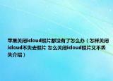 苹果关闭icloud照片都没有了怎么办（怎样关闭icloud不失去照片 怎么关闭icloud照片又不丢失介绍）