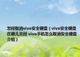 怎样取消vivo安全键盘（vivo安全键盘在哪儿关闭 vivo手机怎么取消安全键盘介绍）