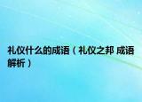 礼仪什么的成语（礼仪之邦 成语解析）