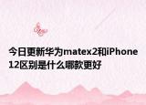 今日更新华为matex2和iPhone12区别是什么哪款更好