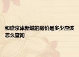 和盛京津新城的房价是多少应该怎么查询