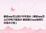 邮政app怎么统计半年流水（邮政app怎么打印电子版流水 邮政银行app如何打印流水介绍）