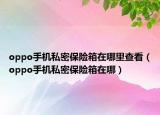 oppo手机私密保险箱在哪里查看（oppo手机私密保险箱在哪）