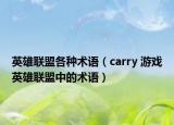英雄联盟各种术语（carry 游戏英雄联盟中的术语）