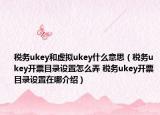 税务ukey和虚拟ukey什么意思（税务ukey开票目录设置怎么弄 税务ukey开票目录设置在哪介绍）
