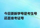今日更新学号是考生号还是准考证号