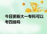 今日更新大一专科可以考四级吗