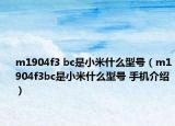 m1904f3 bc是小米什么型号（m1904f3bc是小米什么型号 手机介绍）