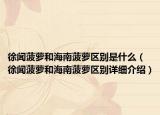 徐闻菠萝和海南菠萝区别是什么（徐闻菠萝和海南菠萝区别详细介绍）