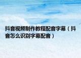 抖音视频制作教程配音字幕（抖音怎么识别字幕配音）