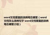 word文档里面的涂鸦笔在哪里（word文档怎么涂鸦写字 word文档里面的涂鸦笔在哪里介绍）