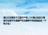 海口江东新区千江房子产权（﻿﻿海口宝安江南城小区房子办理房产证需要多少费用谁能说一下呢介绍）