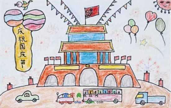 国庆节天安门景象简笔画图片