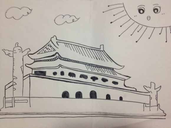 北京怎么画简笔画天门图片