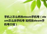 手机上怎么修改steam手机号（steam怎么改手机号 如何改steam手机号介绍）