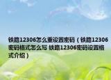 铁路12306怎么重设置密码（铁路12306密码格式怎么写 铁路12306密码设置格式介绍）
