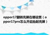 oppor17翻转亮屏在哪设置（oppor17pro怎么开启抬起亮屏）