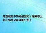吃莲藕是下奶还是回奶（莲藕怎么吃下奶快又多详细介绍）