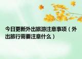 今日更新外出旅游注意事项（外出旅行需要注意什么）
