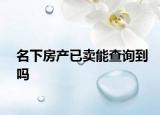 名下房产已卖能查询到吗