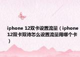 iphone 12双卡设置流量（iphone12双卡双待怎么设置流量用哪个卡）
